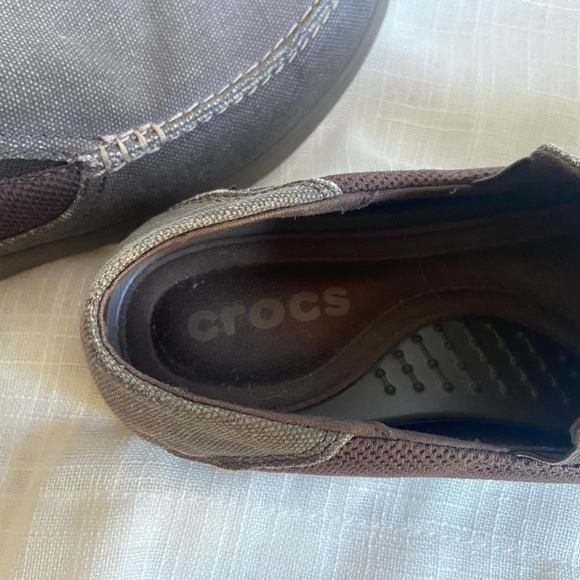 Crocs Santa Cruz 2 Luxe Shoes Mens Size 7 Gray Slip On Cushioned Loafers - Picture 6 of 6